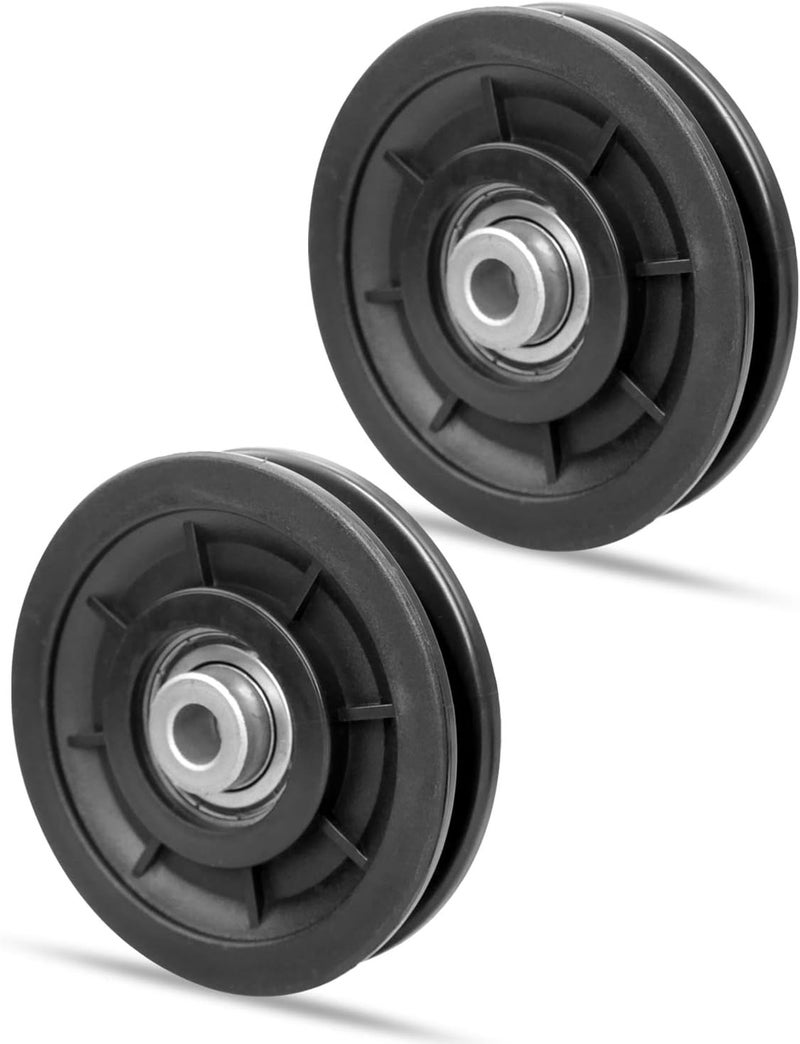 PNYZIK 2 PCS 3.5Inch/90mm Nylon Bearing Pulley Wheel, Silent Bearing Replace for Garage Gym Equipment Pulley System, Universal Wearproof Bearing Maximum Working Load of 1000 LBS - Image 1