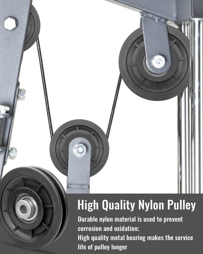 PNYZIK 2 PCS 3.5Inch/90mm Nylon Bearing Pulley Wheel, Silent Bearing Replace for Garage Gym Equipment Pulley System, Universal Wearproof Bearing Maximum Working Load of 1000 LBS - Image 5