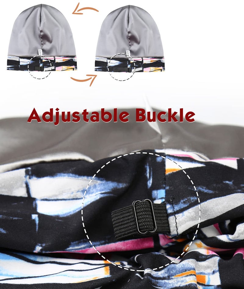 FocusCare Elegant Caps for Frizzy Hair Black Women Beanie Picnic Turbans Slouchy Bonnets - Image 3