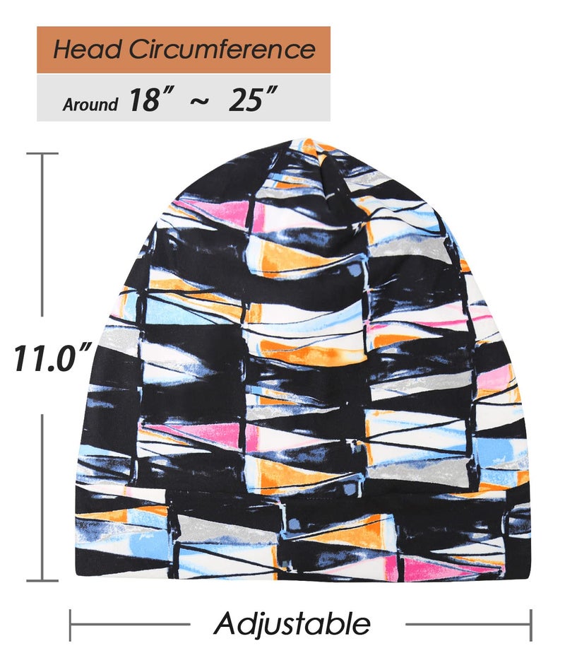 FocusCare Elegant Caps for Frizzy Hair Black Women Beanie Picnic Turbans Slouchy Bonnets - Image 4