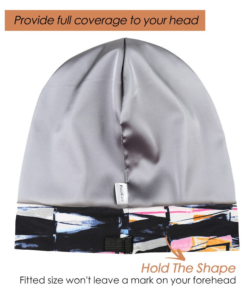 FocusCare Elegant Caps for Frizzy Hair Black Women Beanie Picnic Turbans Slouchy Bonnets - Image 2