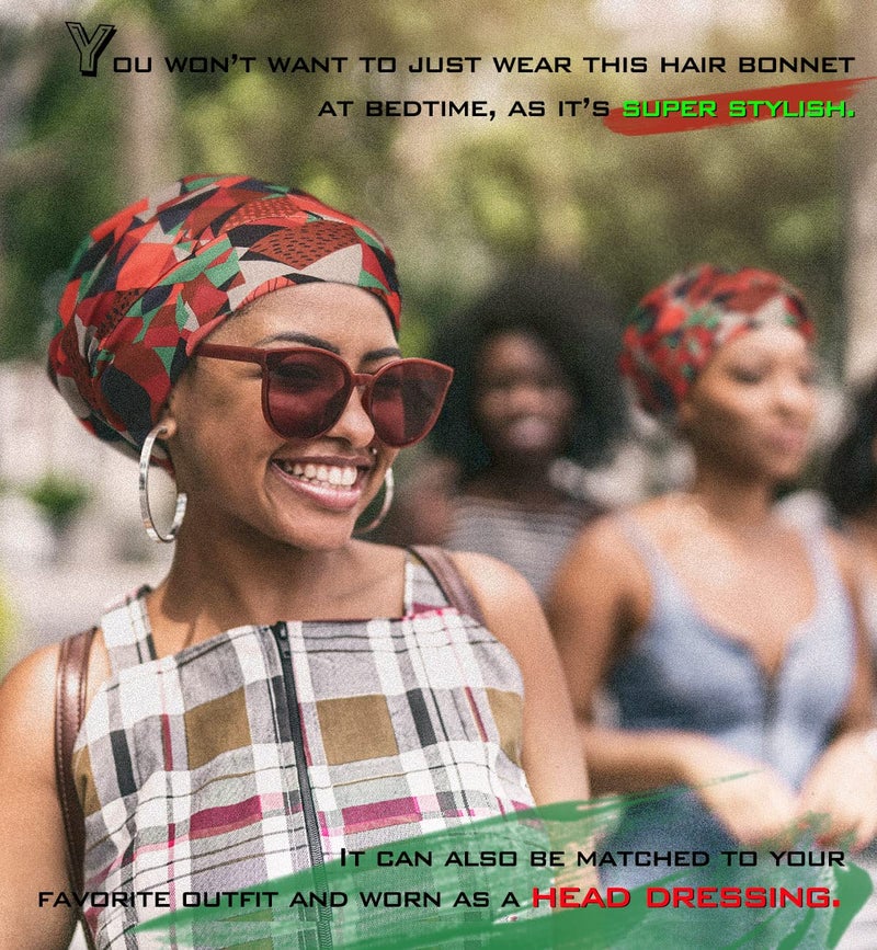 FocusCare Elegant Caps for Frizzy Hair Black Women Beanie Picnic Turbans Slouchy Bonnets - Image 5