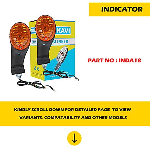 NIKAVI INDA18 Blinker Indicator Assly. Compatible for Bajaj CT-100 (Set of 2) - Image 2