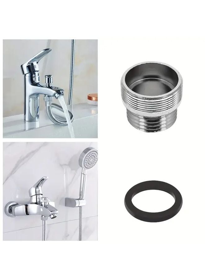 M24 G1 2 Brass Faucet Adapter Leak Proof Quick Switch Lever Shiny Metallic Finish - Image 3