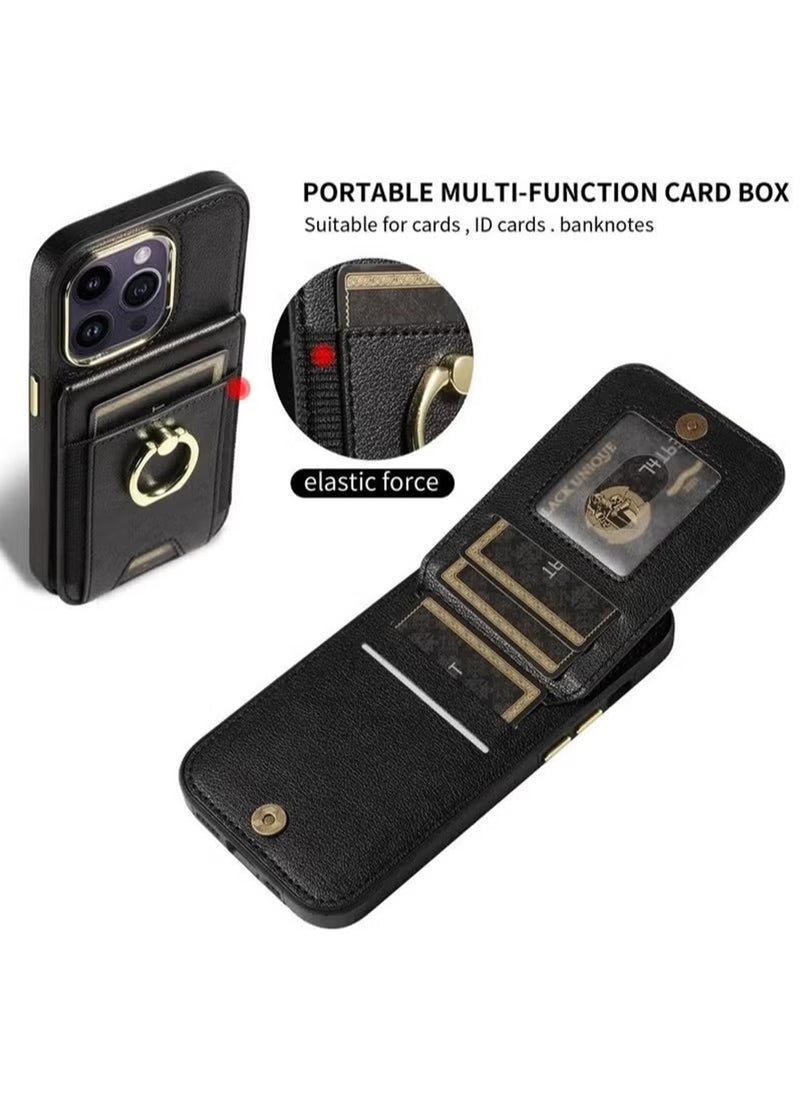 X-level iPhone 15 Pro Case Wallet With Credit Card Cover With Flip Premium Leather Phone Ring Stand Holder Kickstand Heavy Duty Protective Cover Accessories Protection For iPhone iPhone 15 Pro  - Image 5