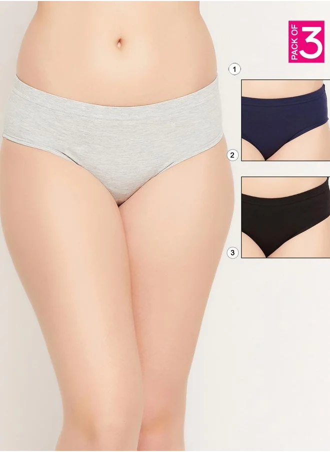 Clovia Clovia Set of 3 - Mid Rise Hipster Panties with Inner Elastic