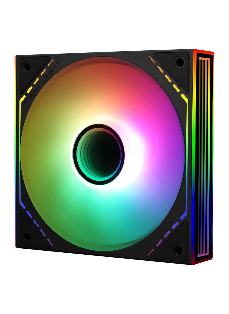 Thermalright Thermalright TL-M12-S Case Fan 120mm ARGB CPU Cooler Fan Comes with ARGB Mirror Light Effect,PC PWM Silent Fan with 1500RPM Speed, Black CPU Cooling ARGB Fan,Desktop CPU PWM Fan  - Image 1