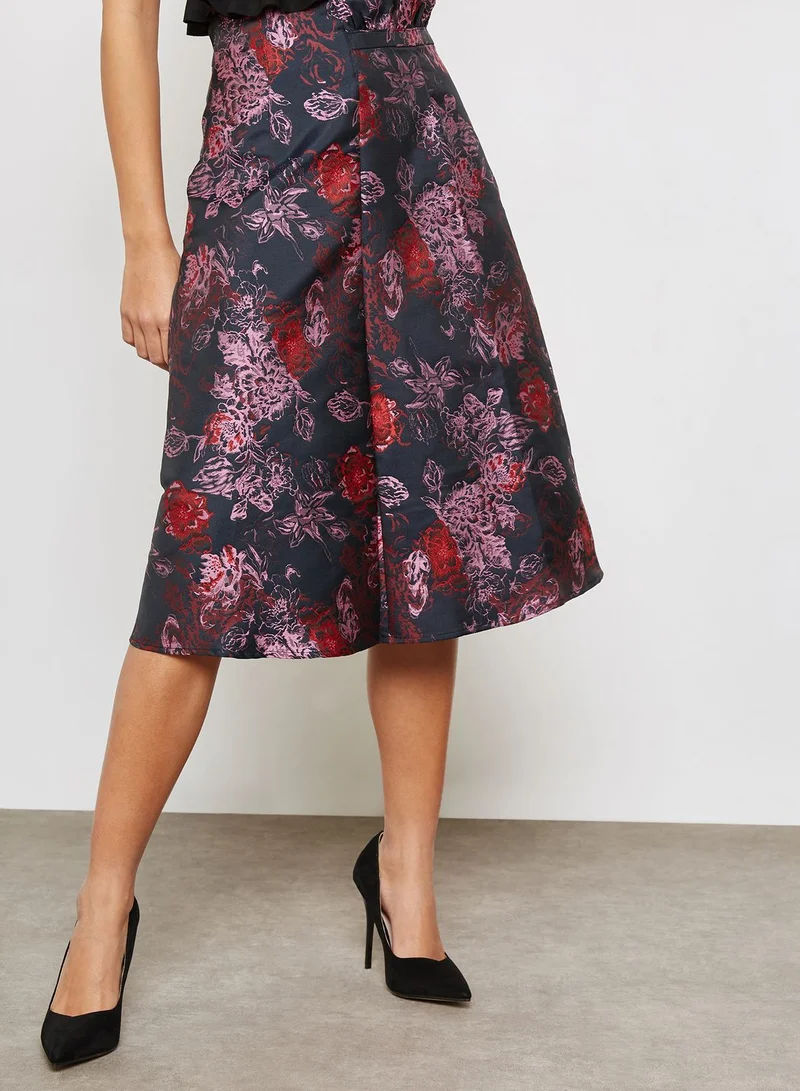 LOST INK Jaquard Midi Skirt