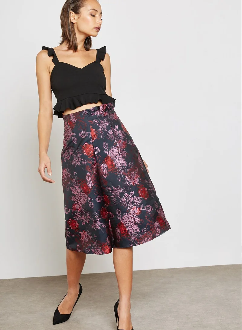 LOST INK Jaquard Midi Skirt