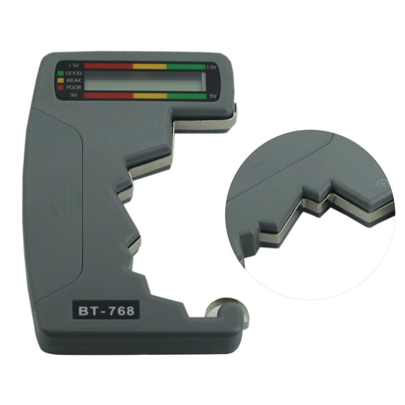 Universal Battery Tester Dial Type for AA AAA 9V 1.5V Button Cell Batteries Grey - Image 2