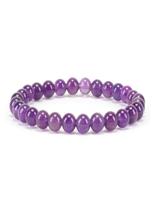 Cherry Tree Collection - Small, Medium, Large Sizes - Gemstone Beaded Bracelets For Women and Men - 6mm Round Beads (Amethyst - Medium) - Image 1
