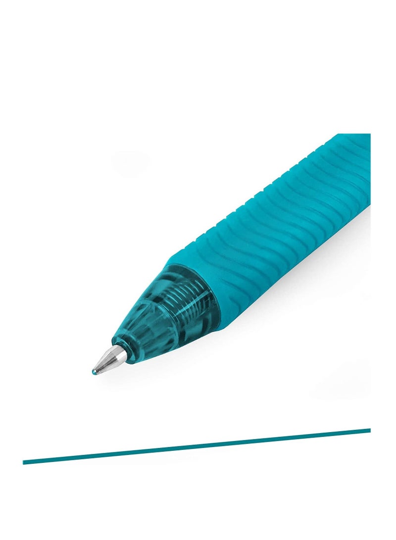 Pentel 4-Piece Energel Gel Ink Pen 0.7mm Tip Turquoise Blue Ink - Image 3