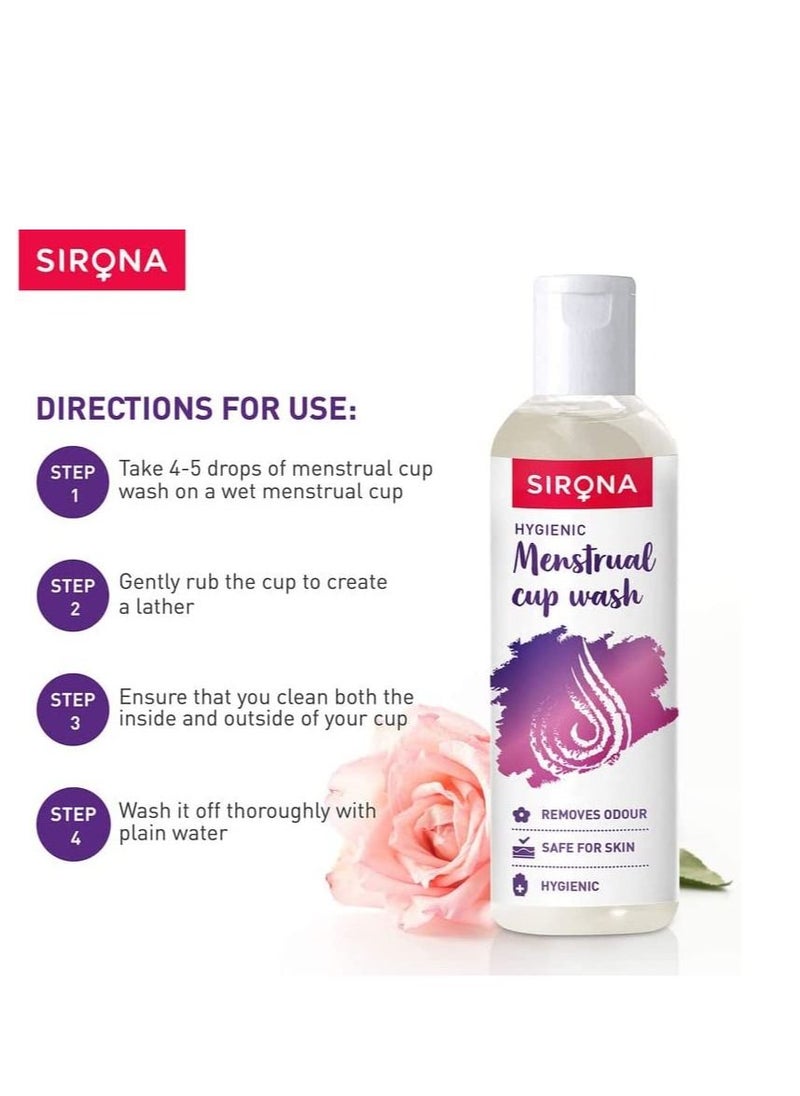 Sirona - Sirona Natural Menstrual Cup Wash - 100 ml (Pack of 2) with Rose Fragrance to Wash your Period Cup in a Hygienic Way - Image 1