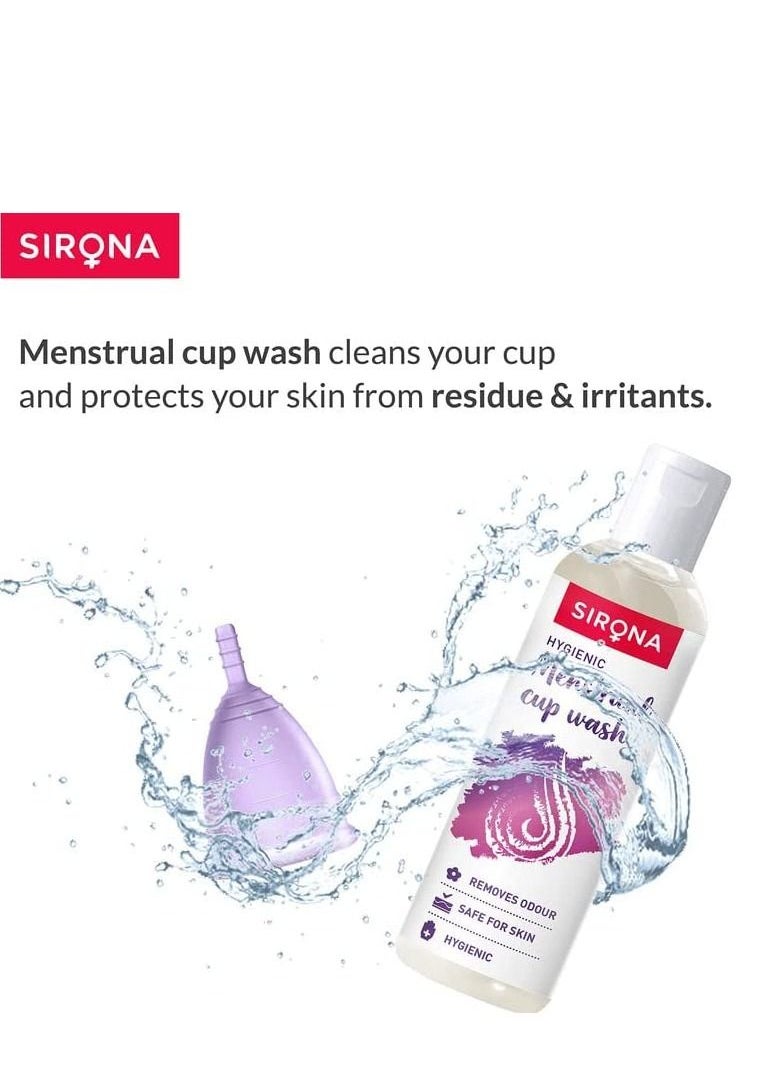 Sirona - Sirona Natural Menstrual Cup Wash - 100 ml (Pack of 2) with Rose Fragrance to Wash your Period Cup in a Hygienic Way - Image 1