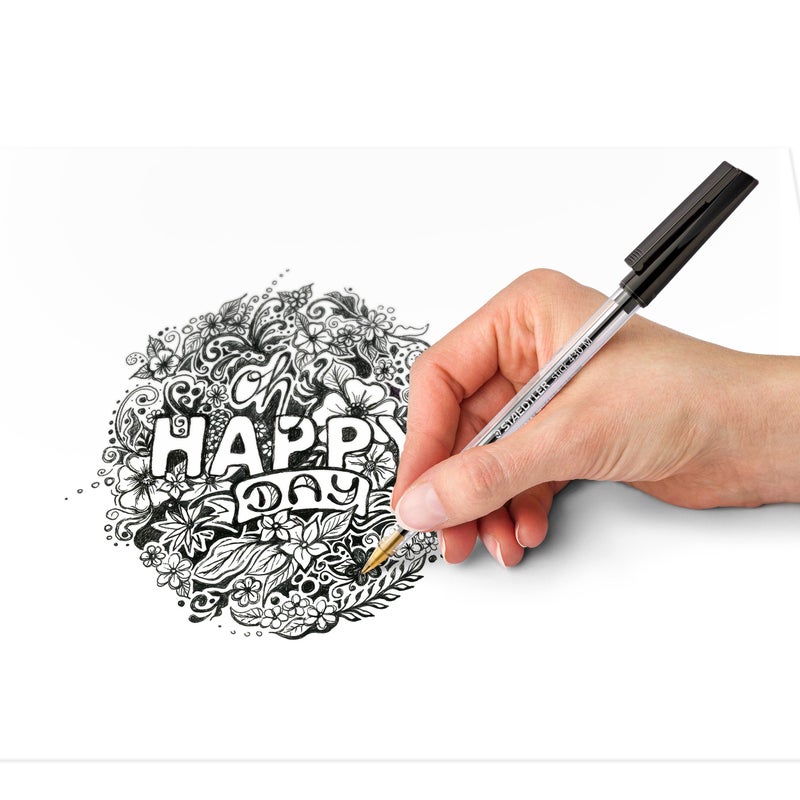 STAEDTLER Stick 430 M-9 Ballpoint Pen Medium - Black (Box of 10) - Image 4