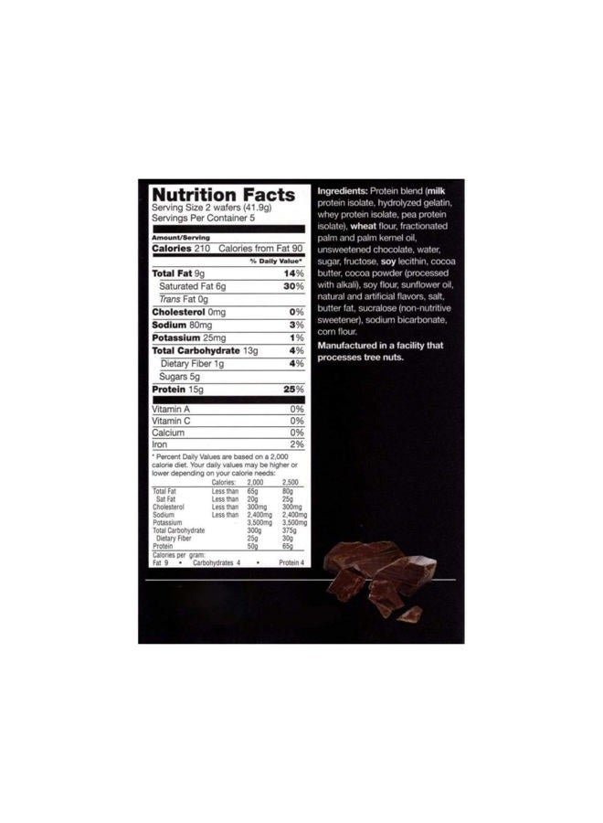 PROTIFIT - High Protein Wafer Bar, 15g Protein, Low Calorie, Low Carb, Low Fat, Trans Fat Free, Cholesterol Free, Ideal Protein Compatible, 5 Servings Per Box (Chocolate) - Image 2