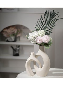 DAMAL Ceramic Vase Set of 2, Antique Home Decor, Scandinavian Modern Bohemian Decoration, for Living Room Office Restaurant Wedding Party Decoration  - Image 1