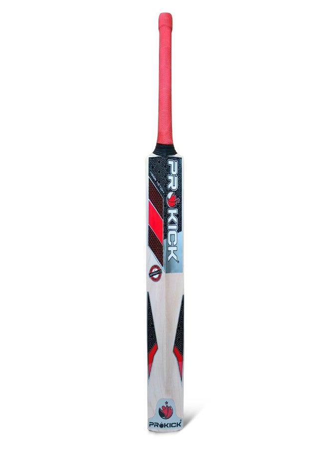 Prokick Impulse Kashmir Willow Cricket Bat (Suitable for Both Leather Ball and Tennis Ball) Both Hard and Soft Tennis Ball Bat | Red Tennis Ball Bat with Powerfull Stroke - Size 3 - Image 3
