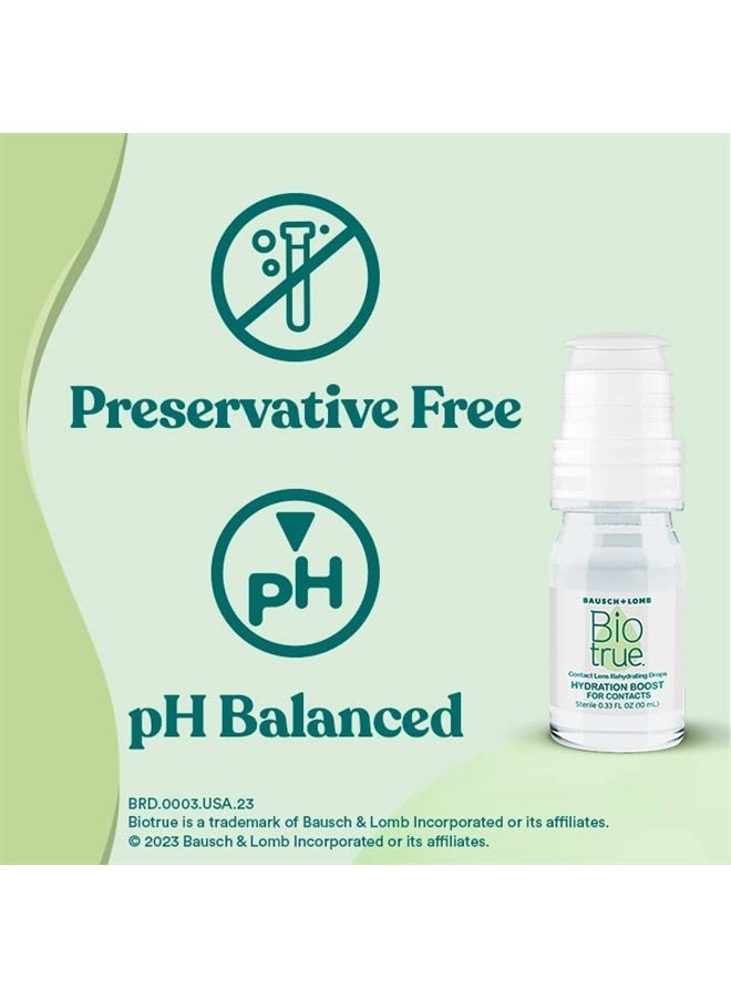 Biotrue Hydration Boost Rehydrating Contact Lens Eye Drops from Bausch + Lomb, Hydrating, Preservative Free, Naturally Inspired, 0.33 FL Oz (10 mL)  - Image 4