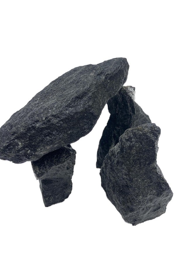 RUKDA Natural Black Rock for Aquariums, Gardens, and Home Decor - Premium Decorative Stones for Aquatic Environments, Terrariums, Landscaping, and Interior Design - 3kg - Image 1