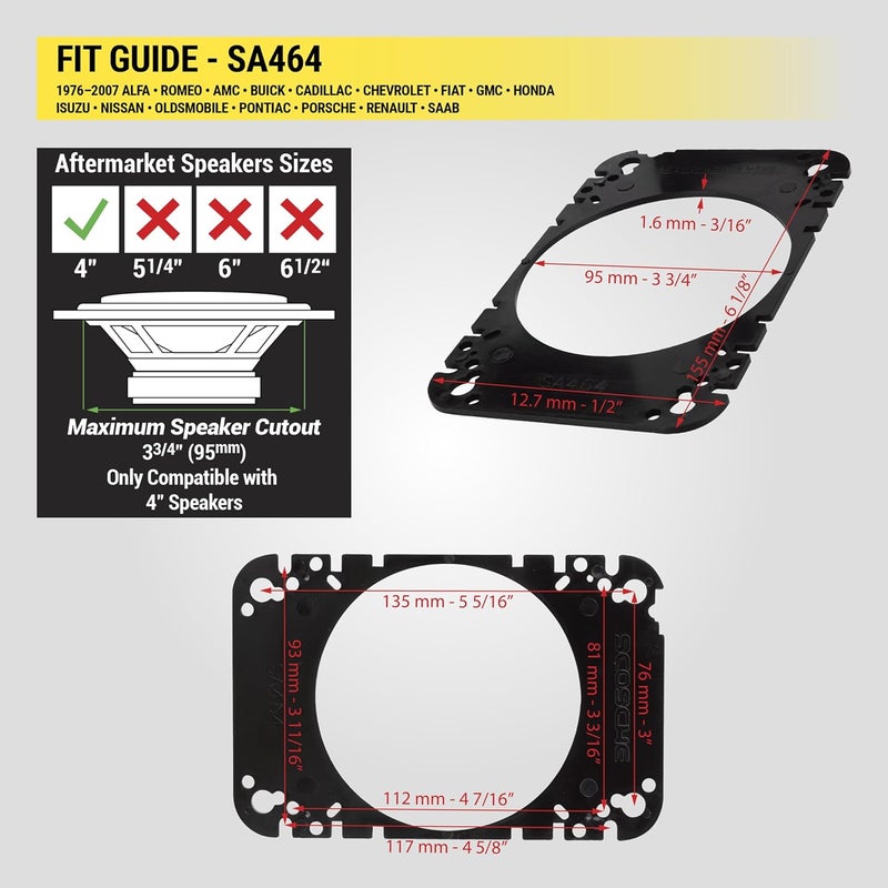 Scosche Universal 4" x 6" Speaker Adapters - Image 5