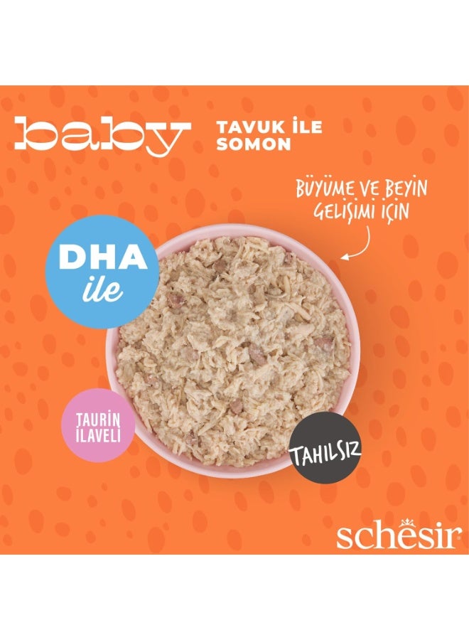 Schesir Baby Chicken with Salmon Grain-Free Wet Food for Kittens 70g - Image 4
