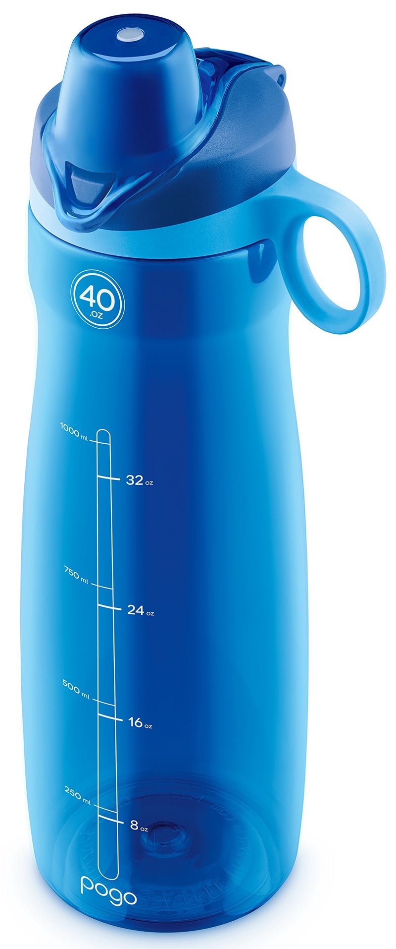 Pogo BPA-Free Plastic Water Bottle with Chug Lid, 40 Oz, Blue - Image 3