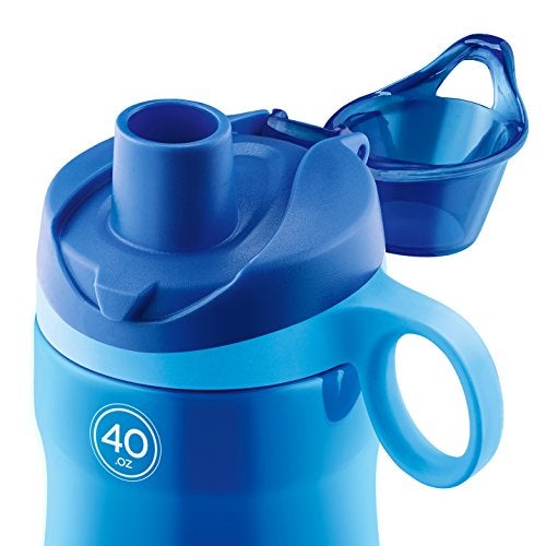 Pogo BPA-Free Plastic Water Bottle with Chug Lid, 40 Oz, Blue - Image 2