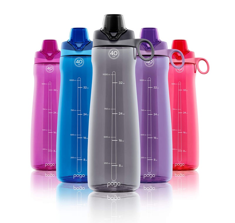 Pogo BPA-Free Plastic Water Bottle with Chug Lid, 40 Oz, Blue - Image 5
