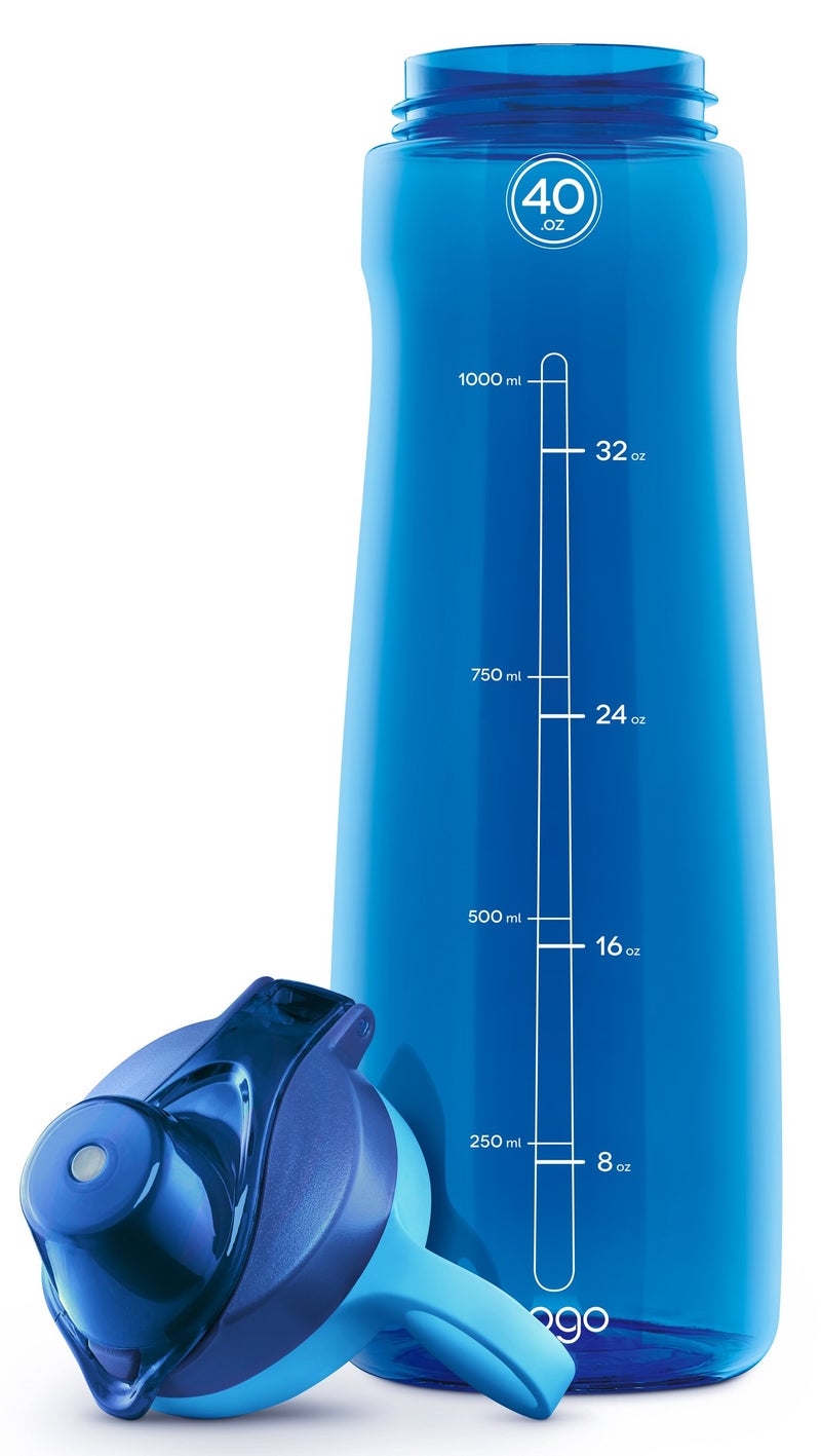 Pogo BPA-Free Plastic Water Bottle with Chug Lid, 40 Oz, Blue - Image 4