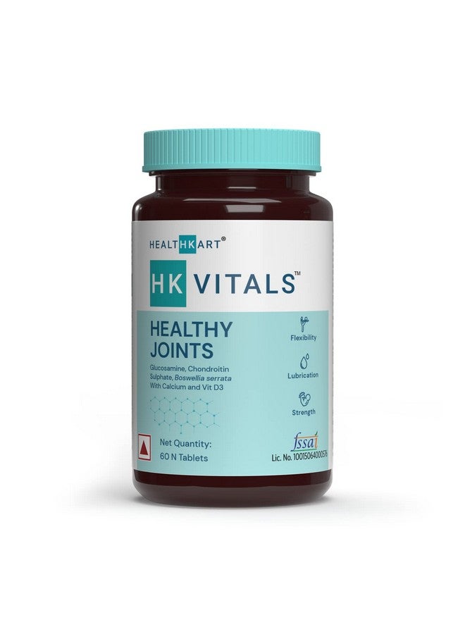 Hk Vitals Joint Support Supplement With Glucosamine 1400Mg Chondroitin Calcium And Vitamin D3 For Joint Strength Mobility And Flexibility 60 Joint Support Tablets