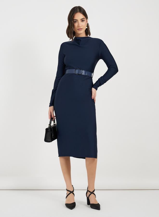Styli Belted Sheath Dress  - Image 4