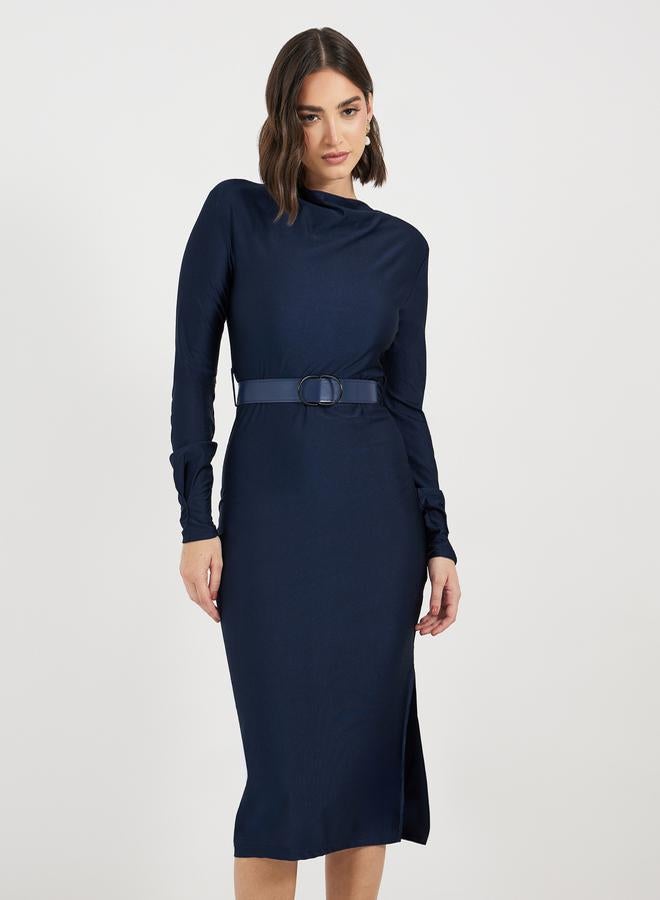 Styli Belted Sheath Dress  - Image 5