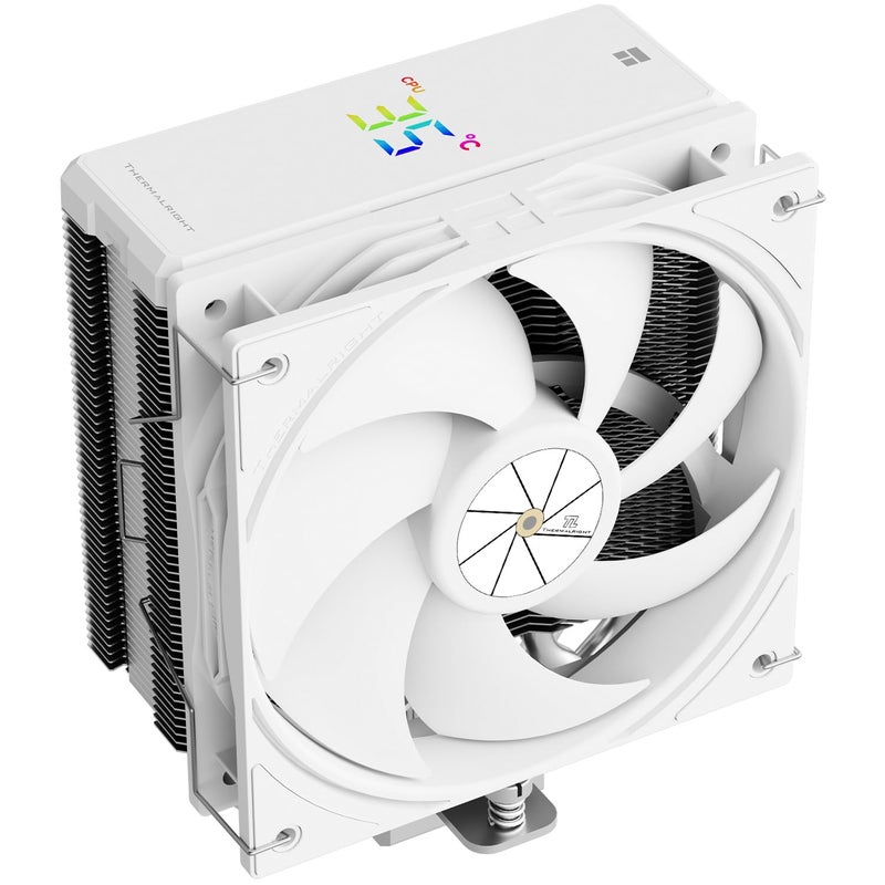 ثيرمالرايت مبرد هواء وحدة المعالجة المركزية Thermalright Assassin X 120R Digital White، سرعة 2000 دورة في الدقيقة، 4 أنابيب حرارية، مروحة PWM هادئة 12 سم لمبرد وحدة المعالجة المركزية، غطاء علوي بشاشة رقمية، لـ AM4/AM5، Intel LGA1700/1851/1150/1151/1200، تبريد الكمبيوتر - Image 1