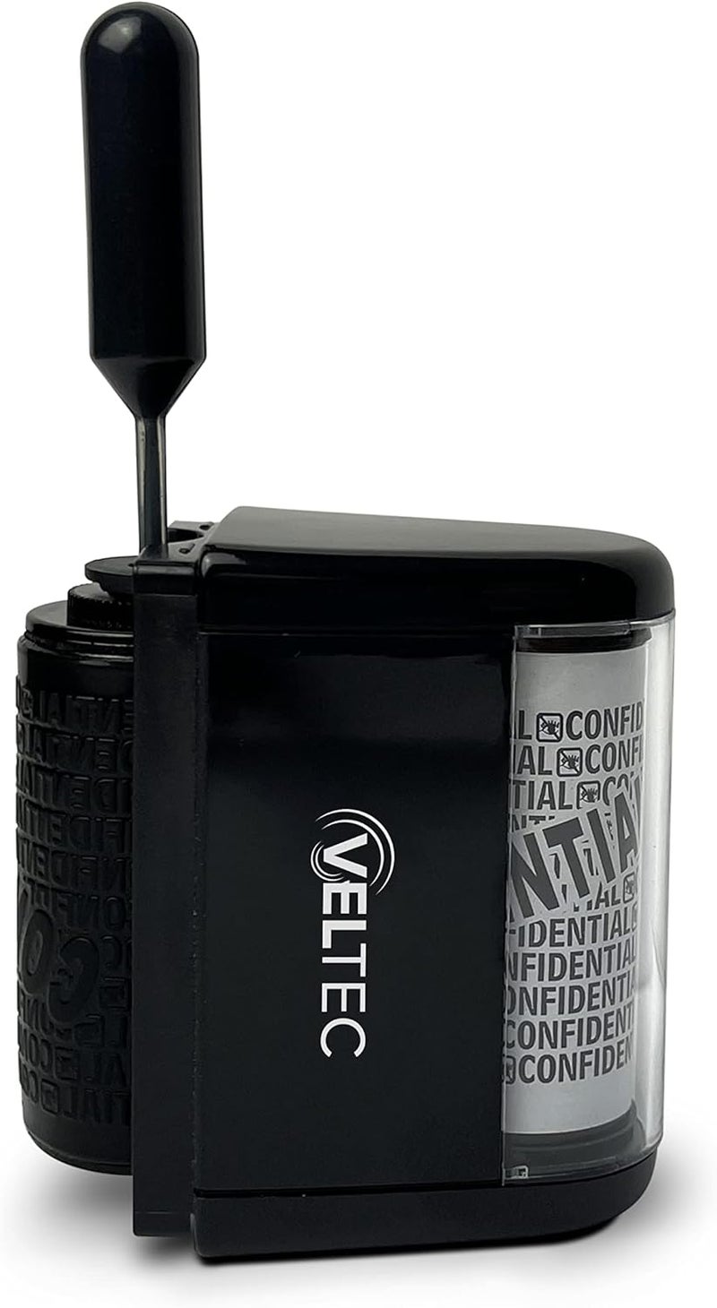 Veltec ID Protector Ink Roller - Identity Theft Protection Roller Stamp Set (Black, Stamp+3 Refills) - Image 5