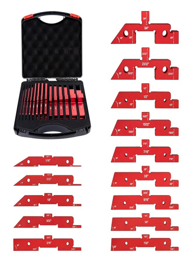 DEEFIINE Router Table Setup Blocks Woodworking,14pcs Aluminum Precision Setup Bars Height Gauge Kit for Router Table Saw Accessories with Storage Case. - Image 1
