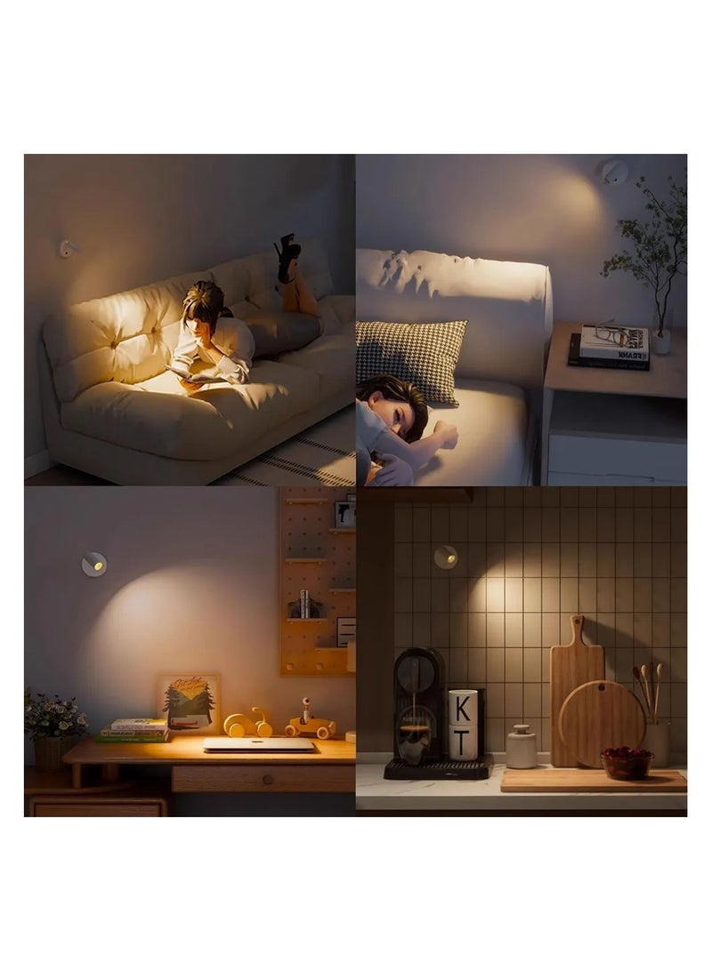 Indoor Wireless Spotlights with Magnetic Remote for Bedside Reading, Battery Operated, 4000K Neutral Light, 3 Dimmable Colors, White - Image 4