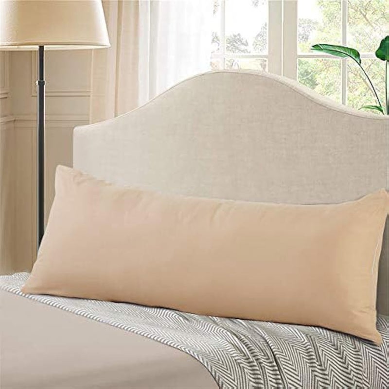 EVOLIVE Body Pillow Cover 21"x54", Ultra Soft Microfiber Pillowcase with Hidden Zipper, Breathable, Machine Washable, for Pregnancy & Side Sleepers, Cover Only (21"x54" Body Pillow Cover, Taupe) - Image 1