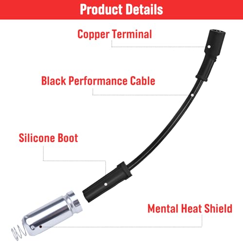 Ozikutech High Performance Spark Plugs and Wires Fit for 1999-2013 Chevy Silverado 1500 2500 Tahoe Suburban Avalanche GMC Sierra Yukon Escalade, Replace for 9748HH 9748UU 41-162 41-110, with 4.8 5.3 6.0 6.2 V8 - Image 3