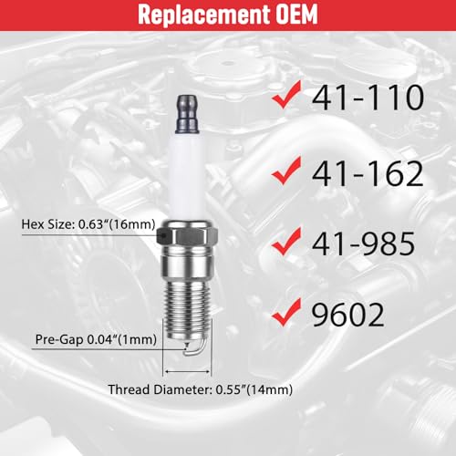 Ozikutech High Performance Spark Plugs and Wires Fit for 1999-2013 Chevy Silverado 1500 2500 Tahoe Suburban Avalanche GMC Sierra Yukon Escalade, Replace for 9748HH 9748UU 41-162 41-110, with 4.8 5.3 6.0 6.2 V8 - Image 4