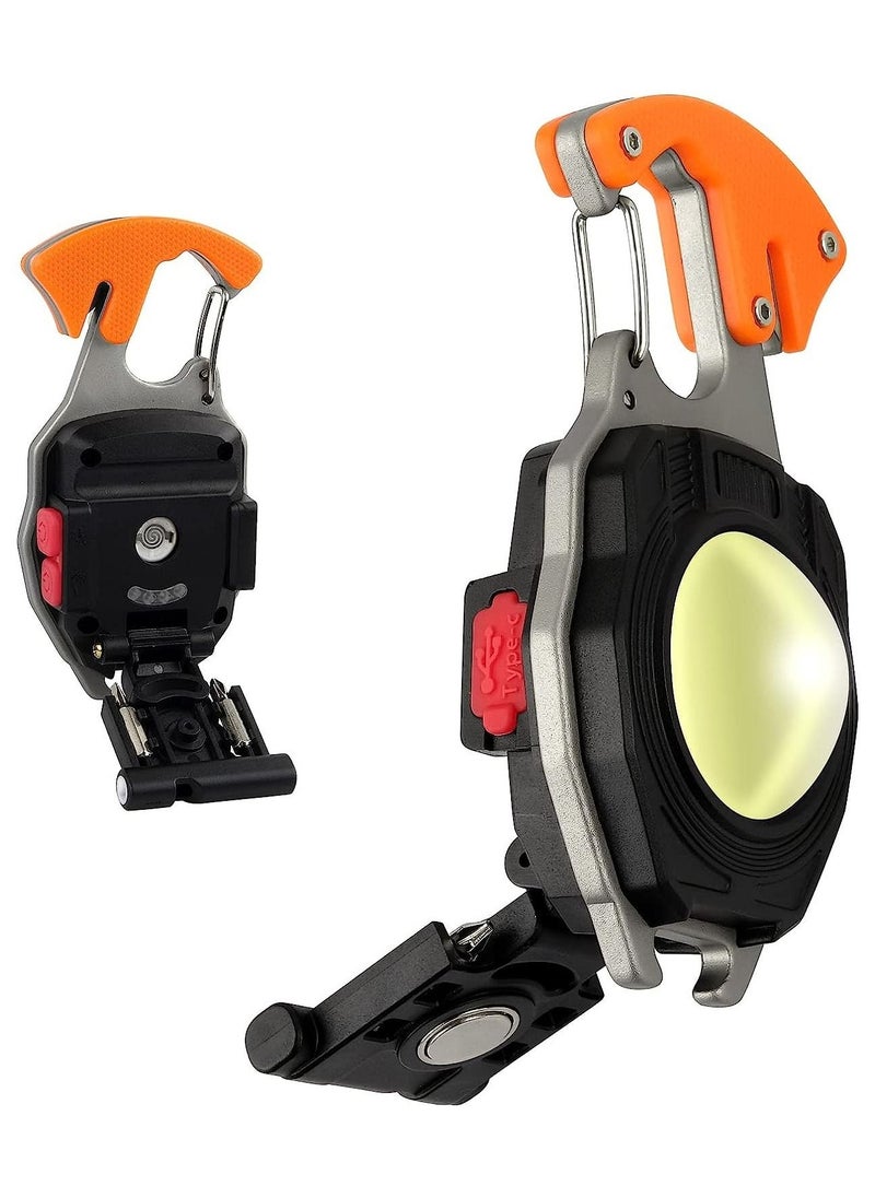 Generic Mini Portable Work Light 800 Lumen Rechargeable Torch Key Chain Inspection Lights with Bottle Opener, Magnetic Base, for Camping/Repairing/Emergency  - Image 1