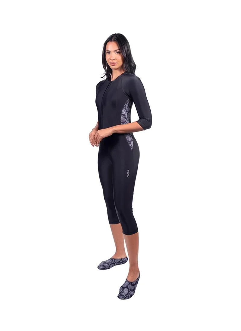 COEGA SUNWEAR COEGA Ladies Slim-Kini 3/4 Length - Nero Paisley