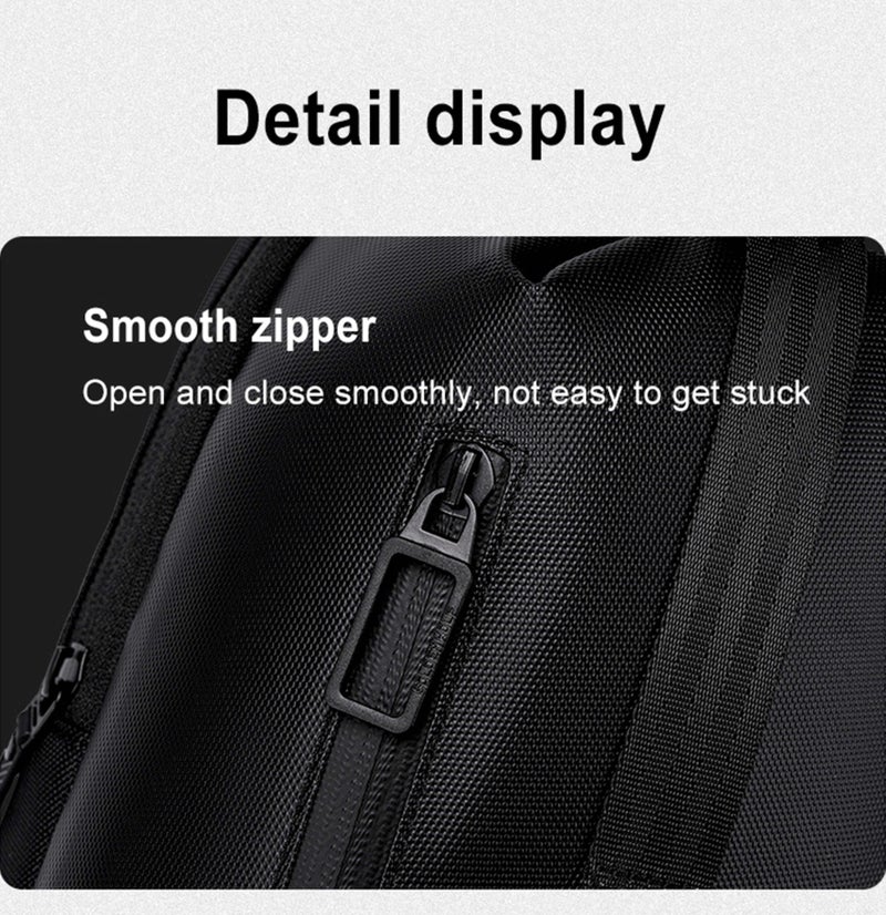ARCTIC HUNTER Golden Wolf Fashion Crossbody Bag Water Resistant Anti-Theft Polyester Chest Bag Business Travel for Men Women, GXB00910, Black - Image 3