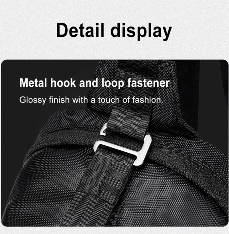 ARCTIC HUNTER Golden Wolf Fashion Crossbody Bag Water Resistant Anti-Theft Polyester Chest Bag Business Travel for Men Women, GXB00910, Black - Image 4