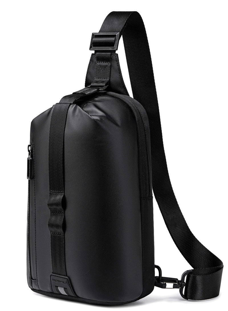 ARCTIC HUNTER Golden Wolf Fashion Crossbody Bag Water Resistant Anti-Theft Polyester Chest Bag Business Travel for Men Women, GXB00910, Black - Image 1