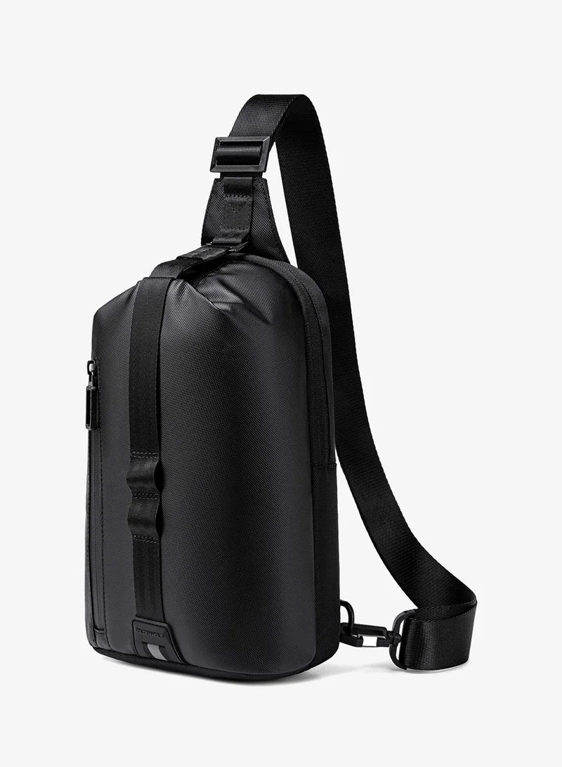 أركتيك هانتر Golden Wolf Fashion Crossbody Bag Water Resistant Anti-Theft Polyester Chest Bag Business Travel for Men Women, GXB00910, Black