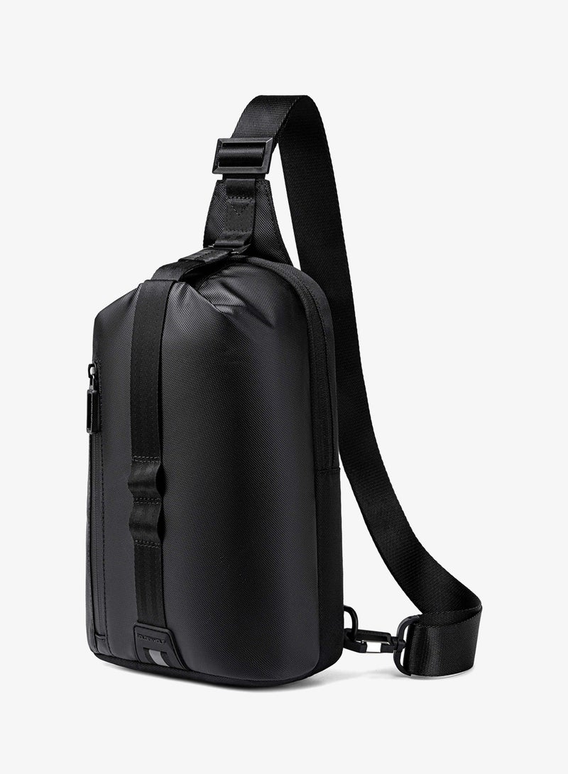 Golden Wolf Fashion Crossbody Bag Water Resistant Anti-Theft Polyester Chest Bag Business Travel for Men Women, GXB00910, Black - Image 1
