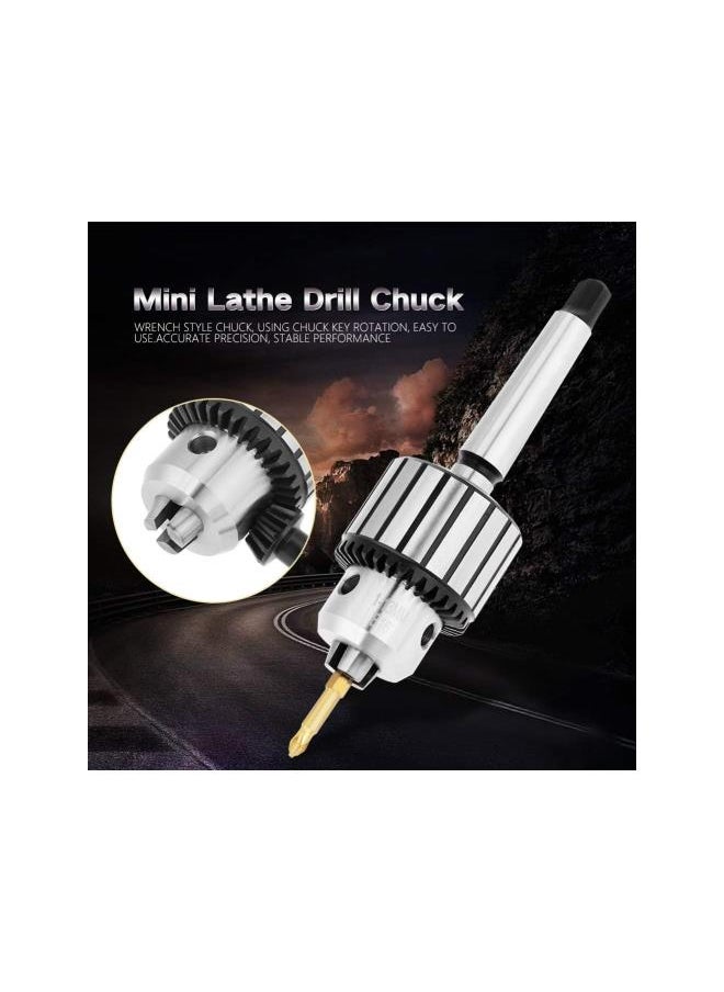 Key Type Drill Chuck, 1X Lathe Drill Chuck 1-13mm Capacity Carbide Steel MT2-B16 Arbor Key Type Drill Chuck Mini Lathe Tool for Centering Drilling Tapping Reaming Operation in Metal Wood