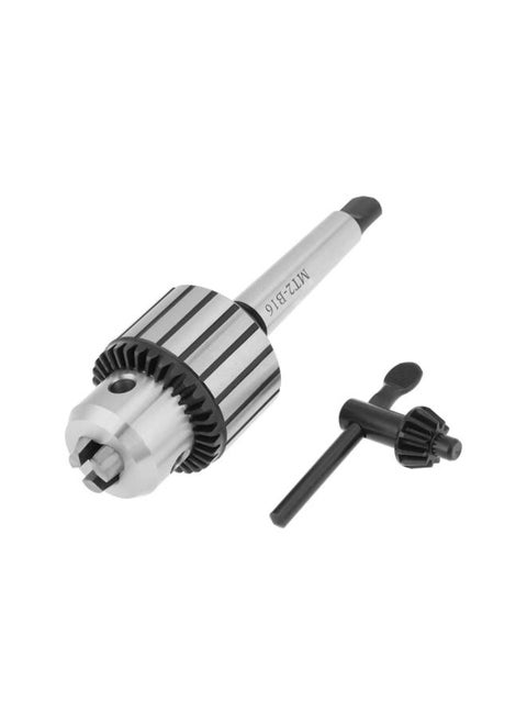 Key Type Drill Chuck, 1X Lathe Drill Chuck 1-13mm Capacity Carbide Steel MT2-B16 Arbor Key Type Drill Chuck Mini Lathe Tool for Centering Drilling Tapping Reaming Operation in Metal Wood
