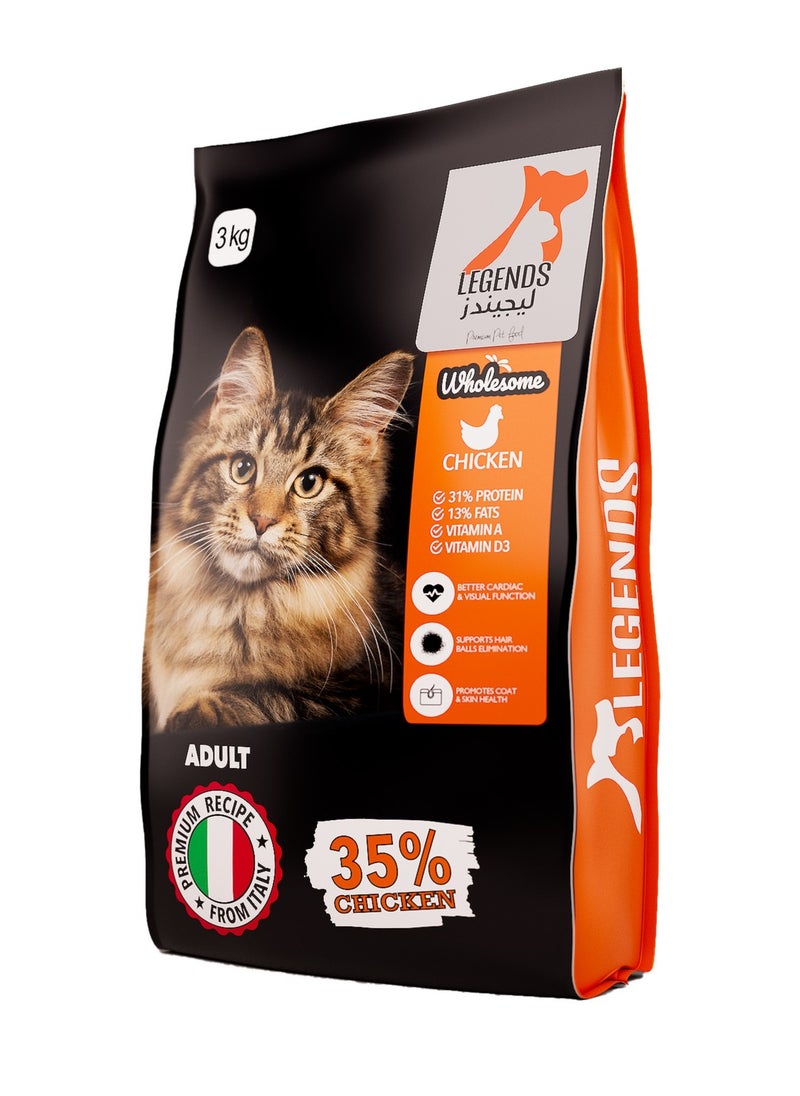 Legends Legends Dry Food for Adult Cats 3KG + 750gm free  - Image 2